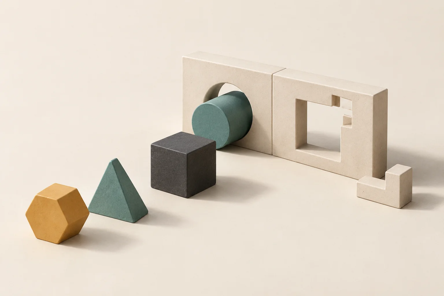 A fitted block stops at an incomplete opening while matching blocks pass through a complete opening.