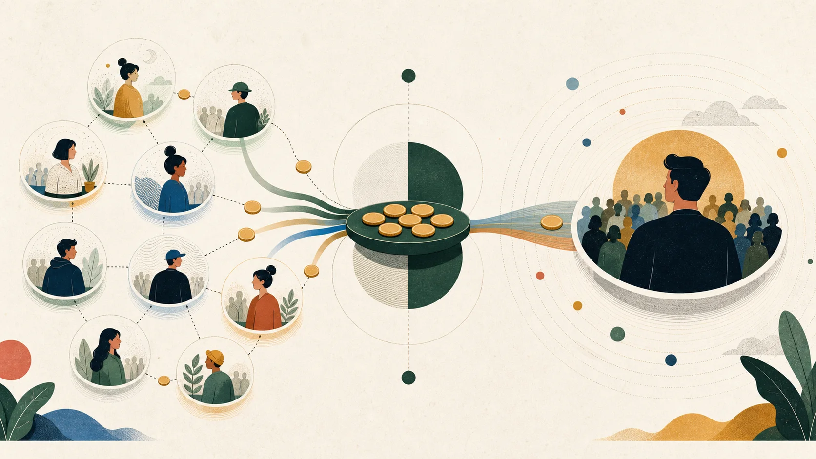 A campaign portfolio allocates resources across several smaller creator communities and one larger reach channel.